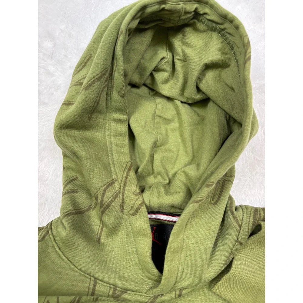 Air Jordan Flight Jumpman Hoodie Mens‎ M Olive Green AOP Nike Street Basketball